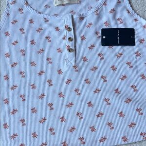 Lucky Brand White and Pink Floral Kids Camisole
